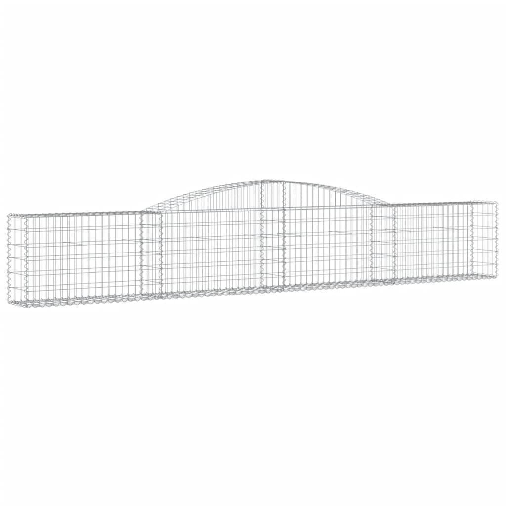 vidaXL Arched Gabion Baskets 3 pcs 157.5&#x22;x11.8&#x22;x23.6&#x22;31.5&#x22; Galvanized Iron