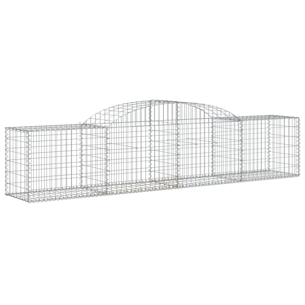 vidaXL Arched Gabion Baskets 8 pcs 118.1&#x22;x19.7&#x22;x23.6&#x22;31.5&#x22; Galvanized Iron