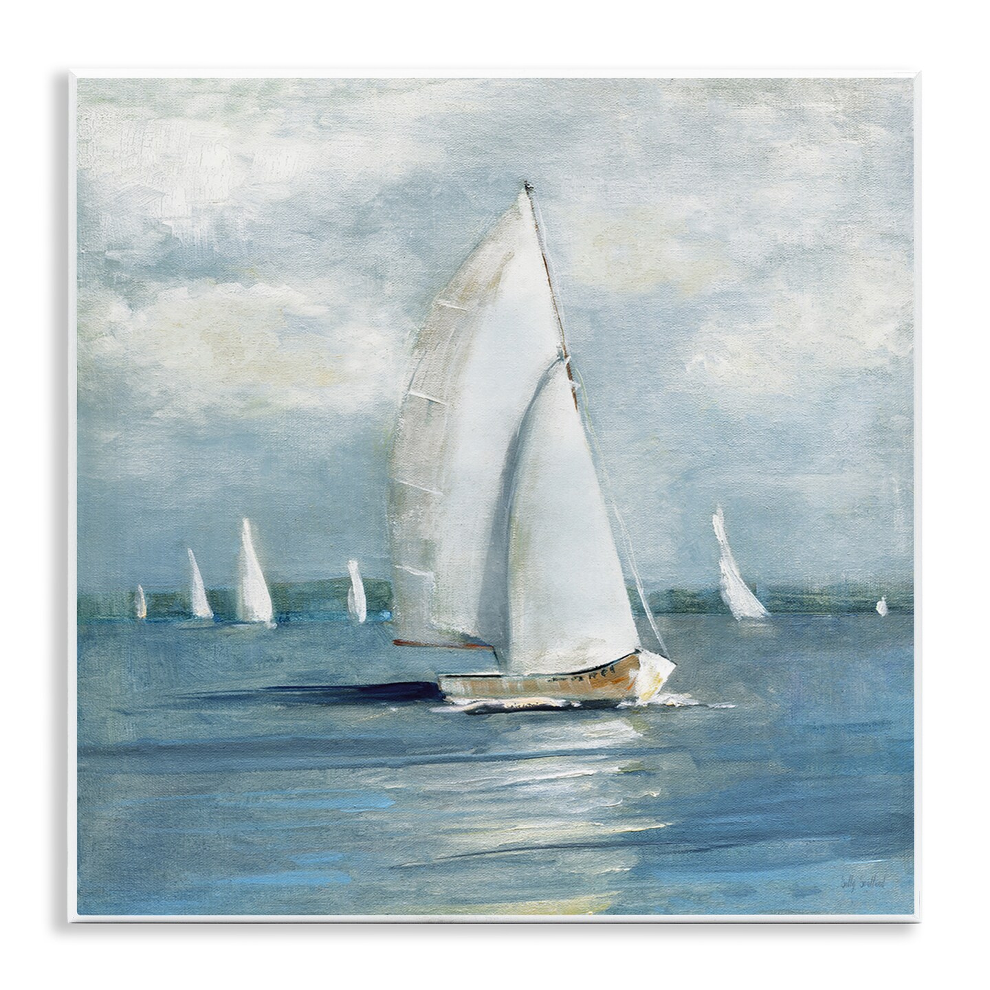 Stupell Industries Cruising Sailboat Seascape Wall Plaque By Sally Swatland