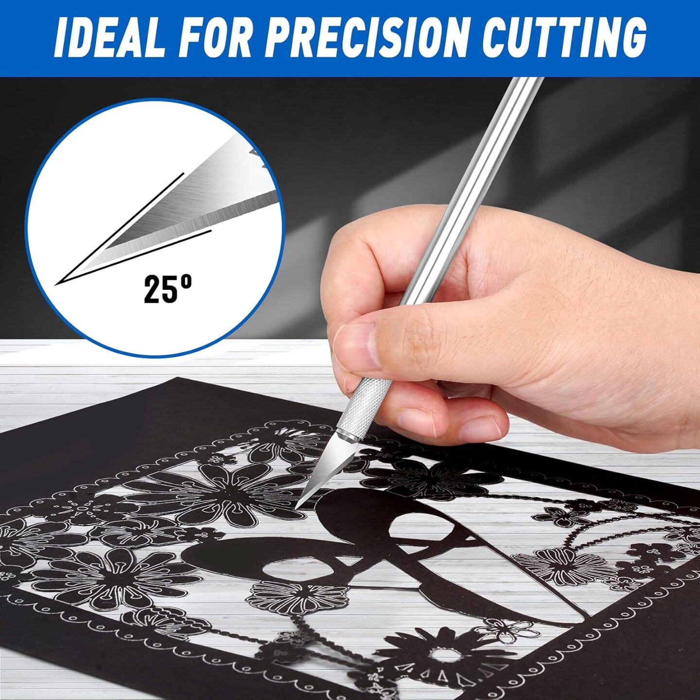 100 PCS Exacto Knife Blades, SK5 Carbon Steel