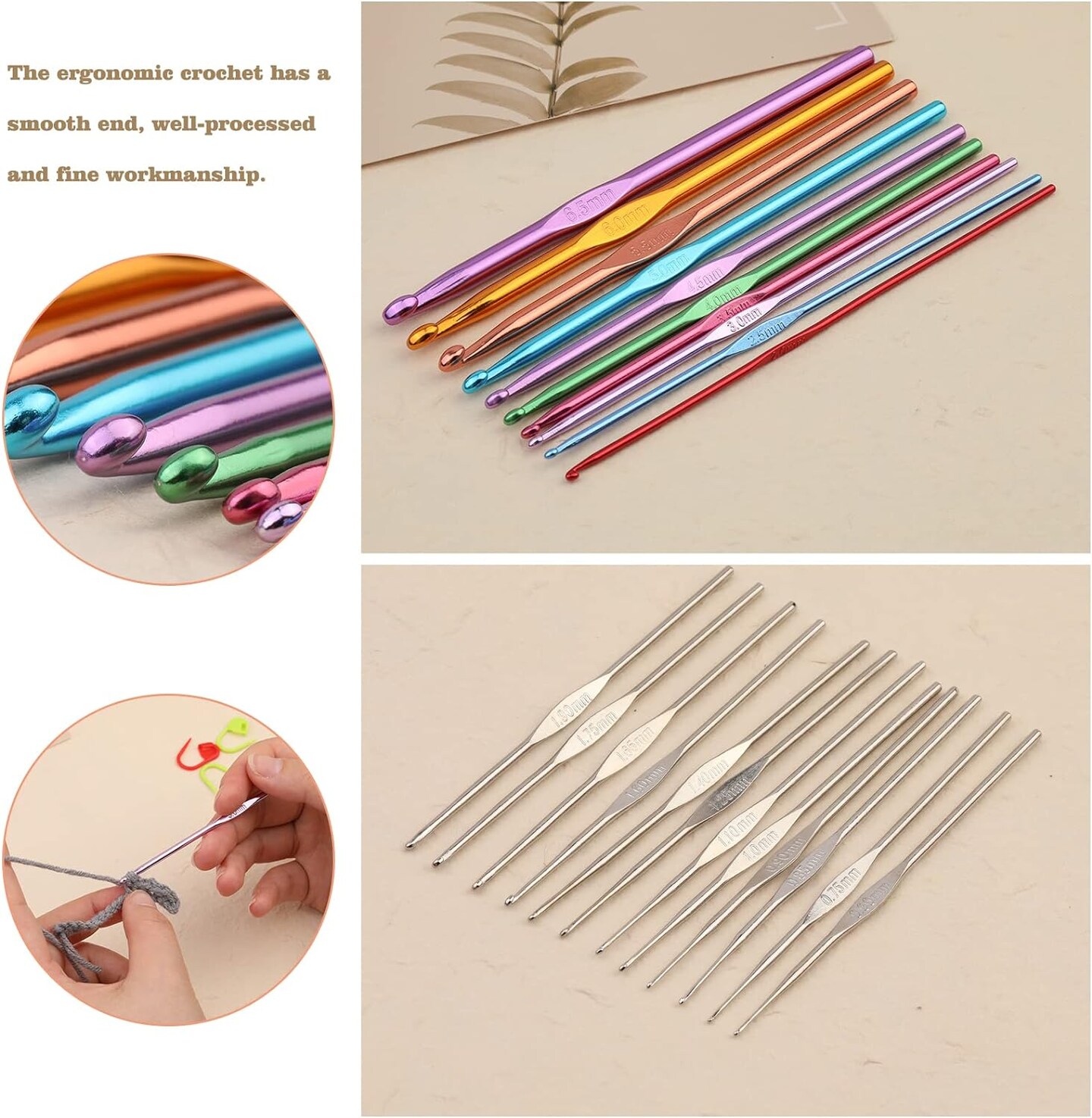 54 Pcs Crochet Hooks Set