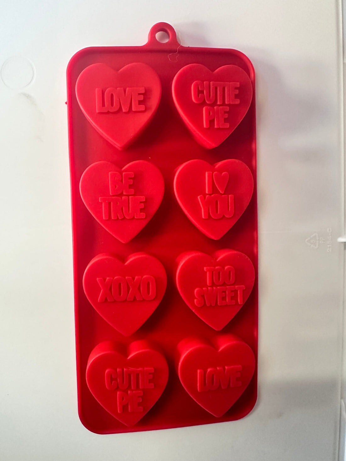 Hearts with Words Silicone Mold Flexible Candy, Chocolate &#x26; Jelly Mold with Romantic Messages