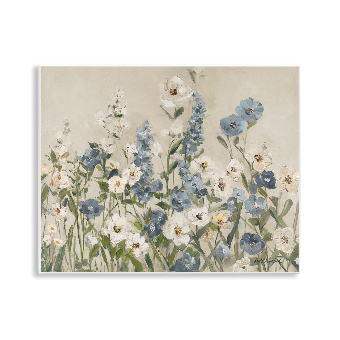 Stupell Industries Garden Blossoms in Blue & White Wall Plaque By Sally Swatland