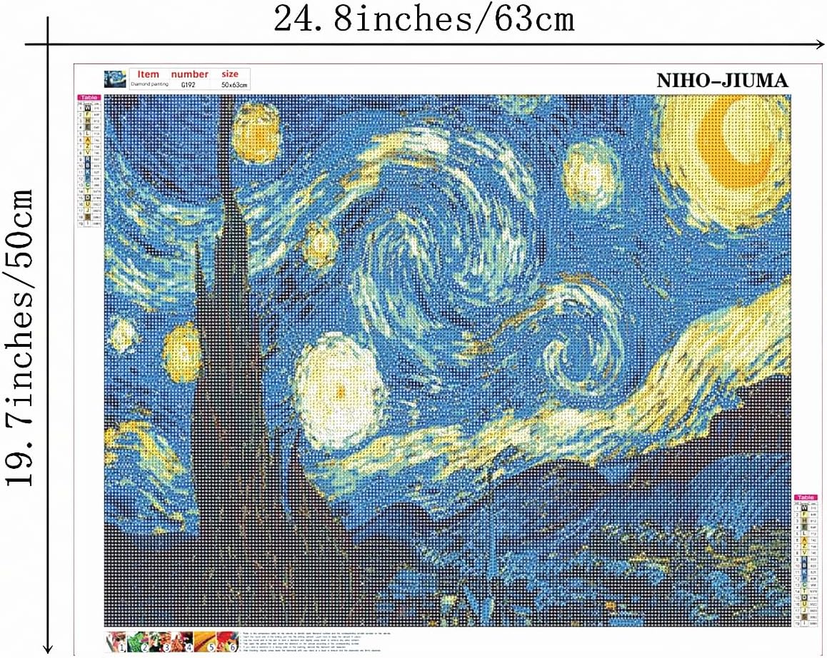 Van Gogh Starry Night 5D Diamond Painting Kit(50x63cm/20x25inch)