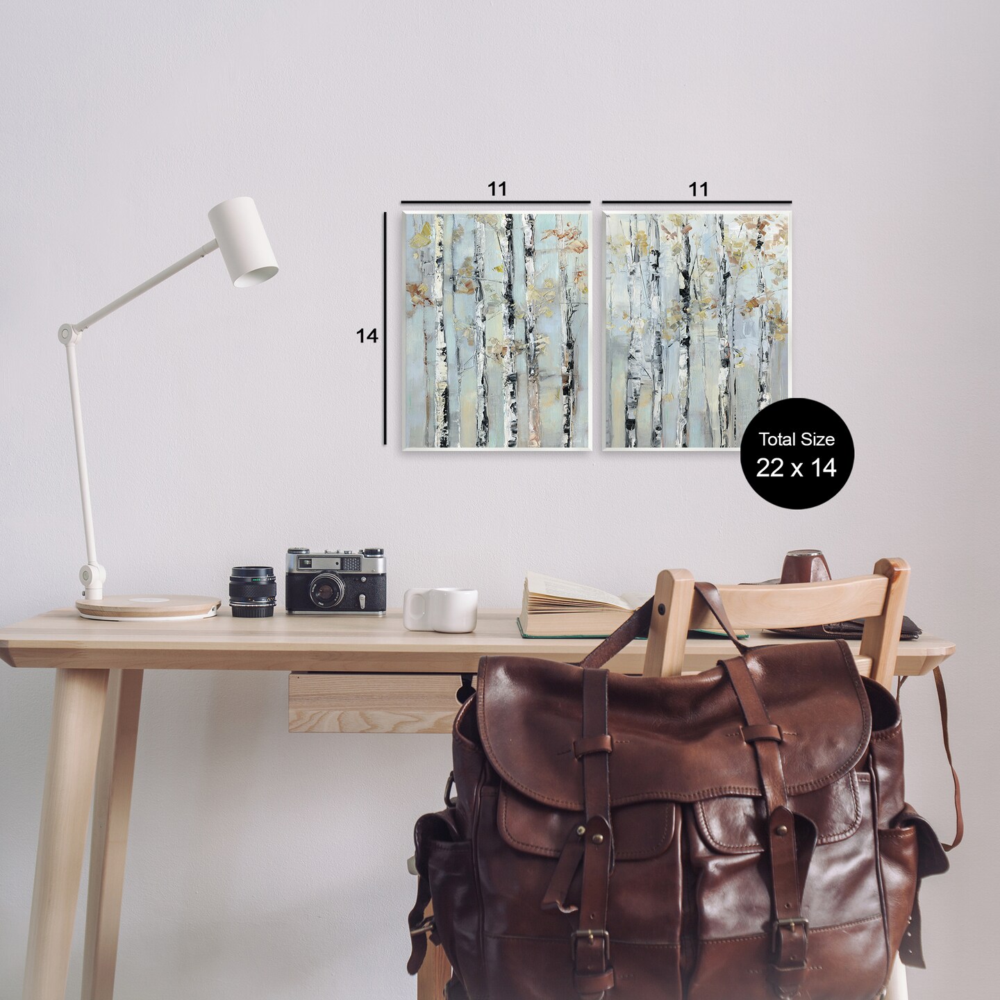 Stupell Industries Autumnal Birch Trees 2pc Wall Plaque Set By Sally Swatland