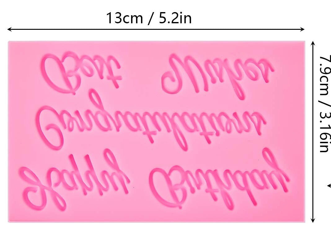 Congratulations &#x26; Best Wishes Silicone Mold Flexible Candy
