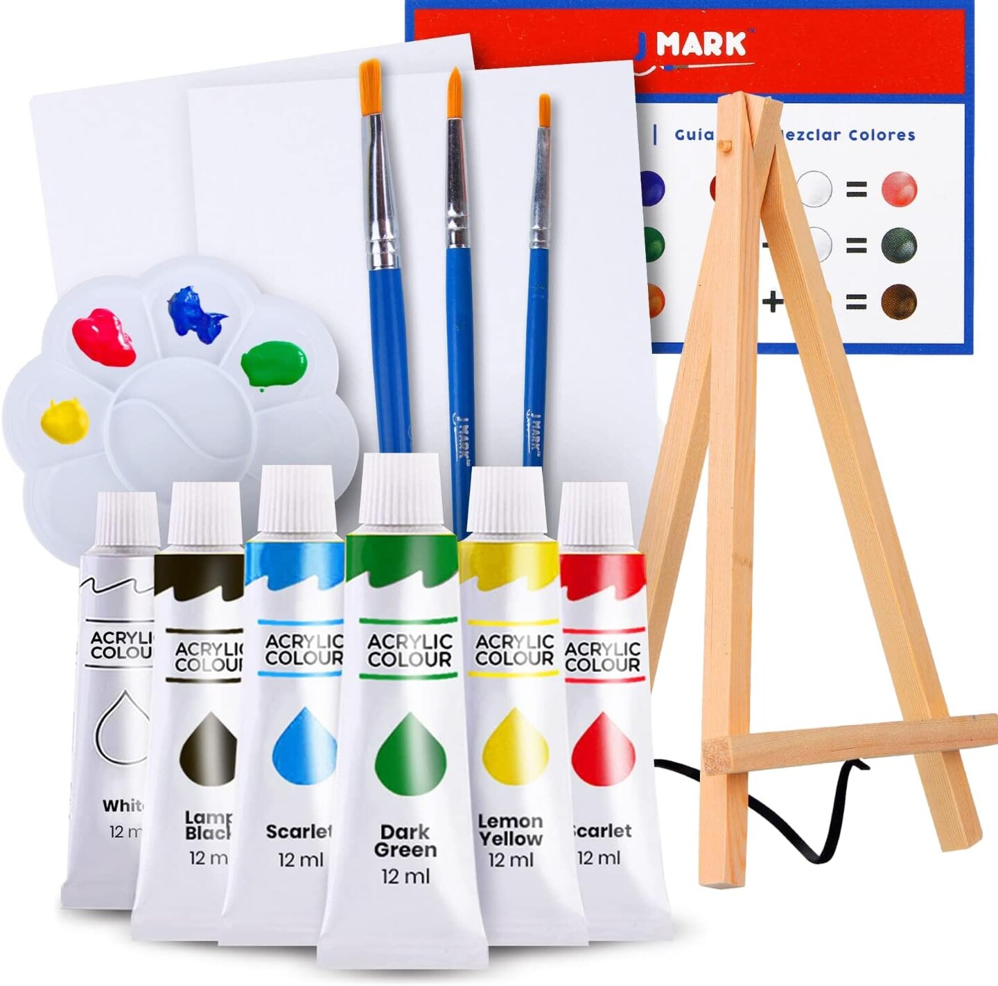 Mini Canvas Acrylic Painting Kit with Wood Easel
