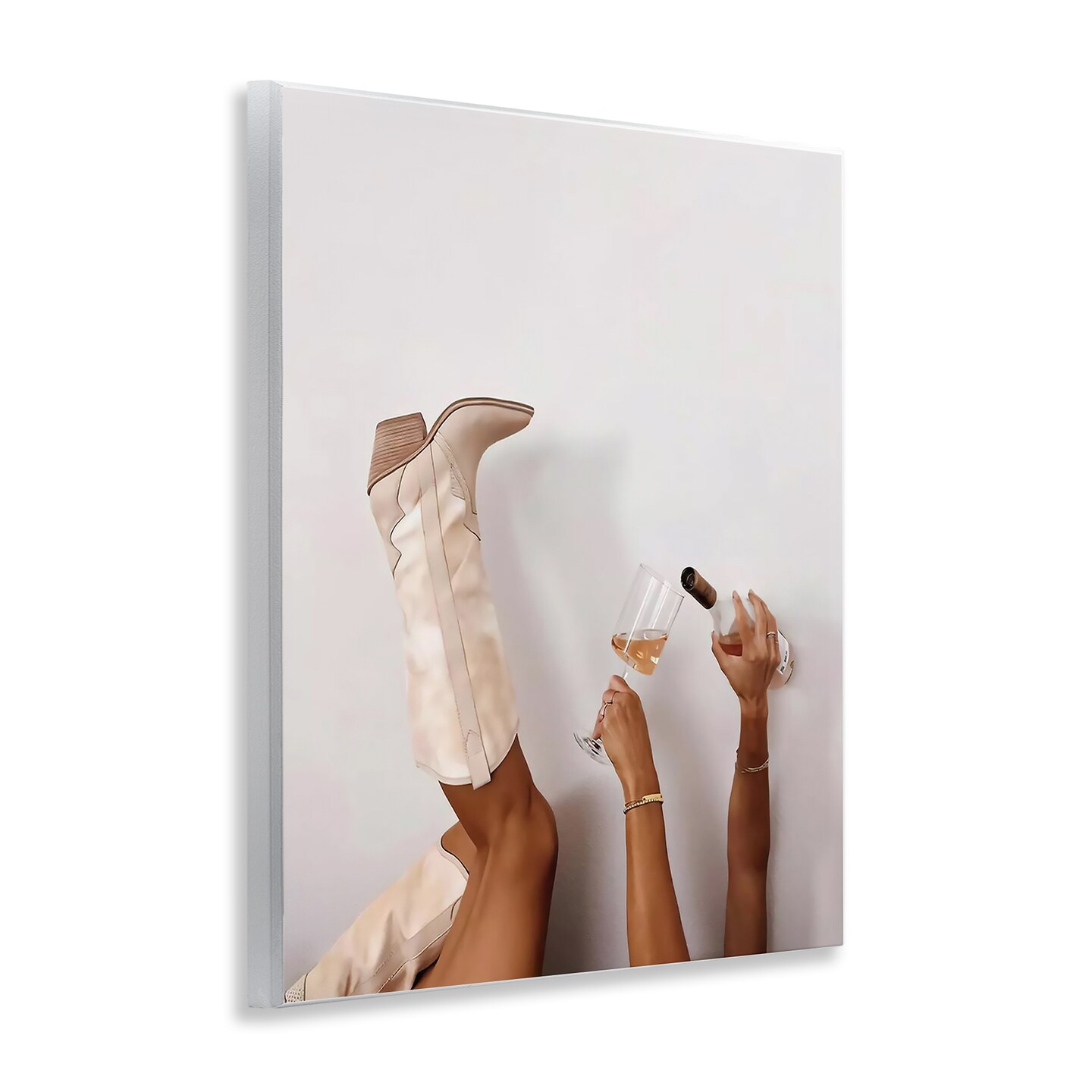 Stupell Industries Cowgirl Pouring Champagne Wall Plaque By Lettered and Lined