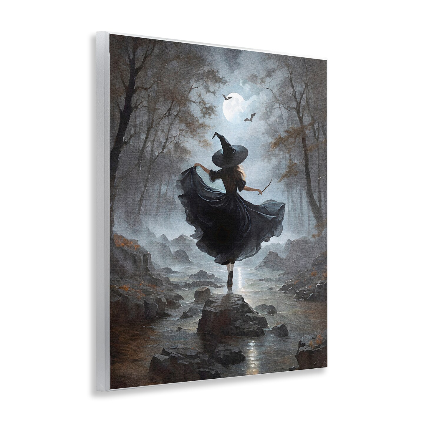 Stupell Industries Witch in Moonlit Forest Wall Plaque By Jo Moulton, 11x14