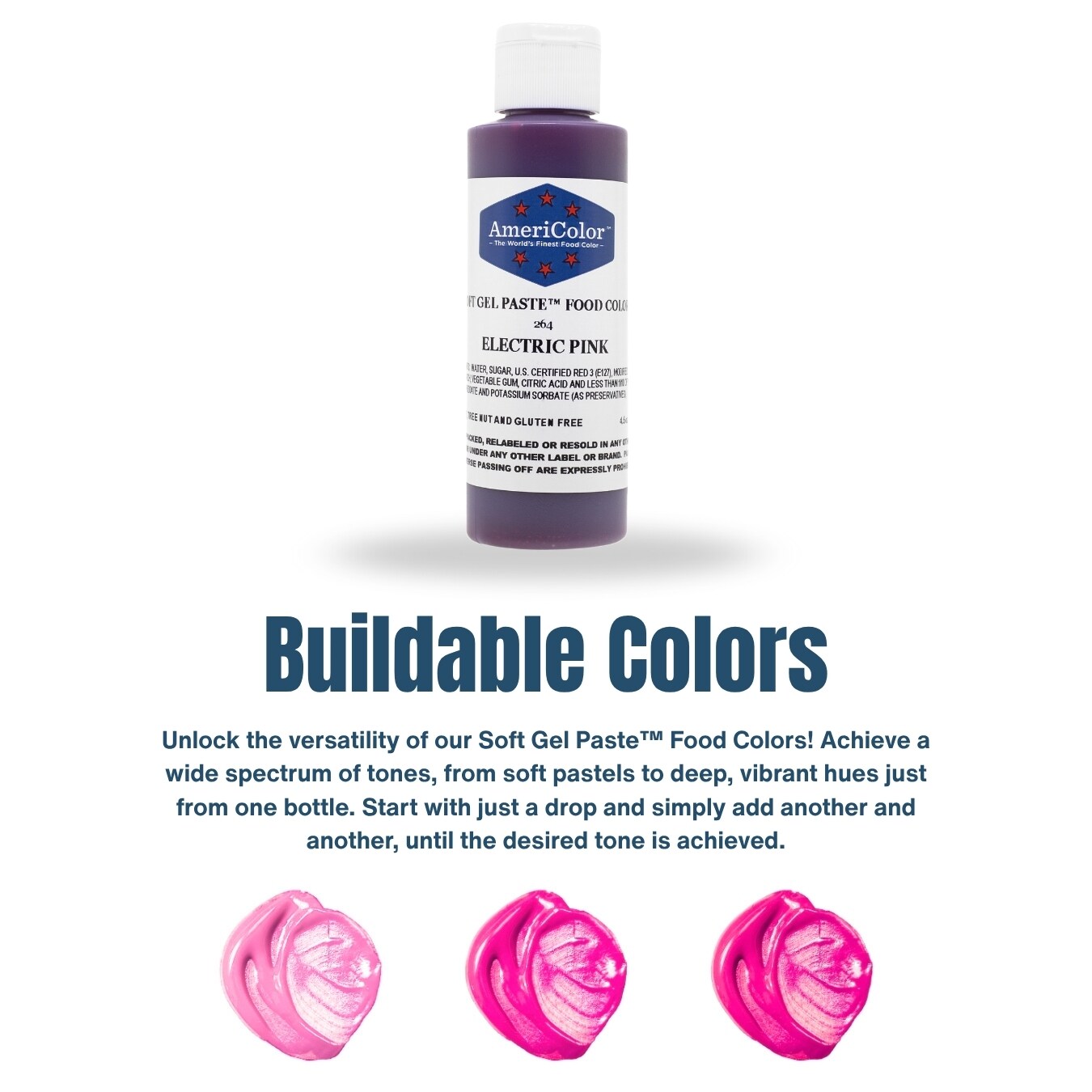 AmeriColor, Electric Pink, 4.5 Ounce, Soft Gel Paste Food Color