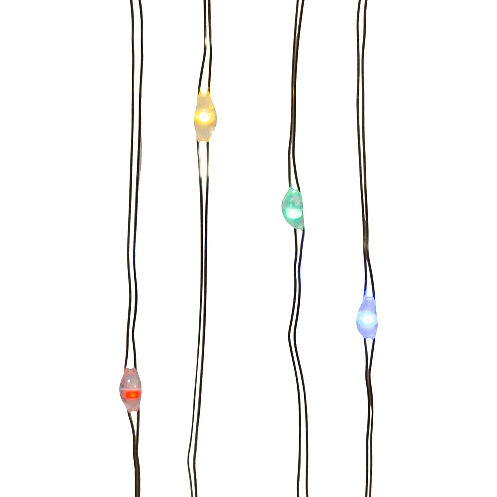 100-Light Battery Operated Multicolor Fairy Lights - Silver Wire