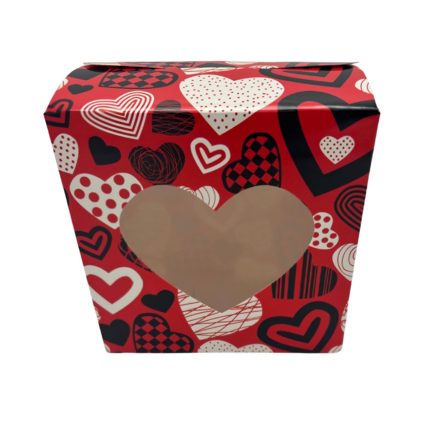 Valentine’s Day Heart Window Treat Boxes – Assorted Designs (6-Count)