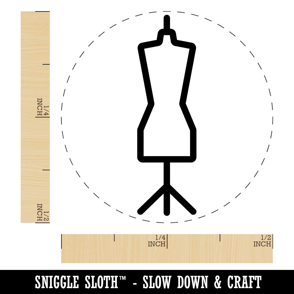 Dress Mannequin Form Sewing Rubber Stamp for Stamping Crafting Planners