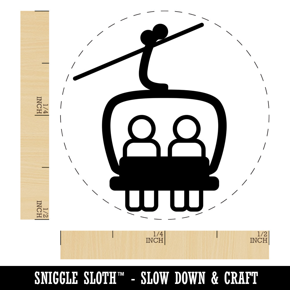 Snowboard Ski Lift Resort Chairlift Rubber Stamp for Stamping Crafting Planners