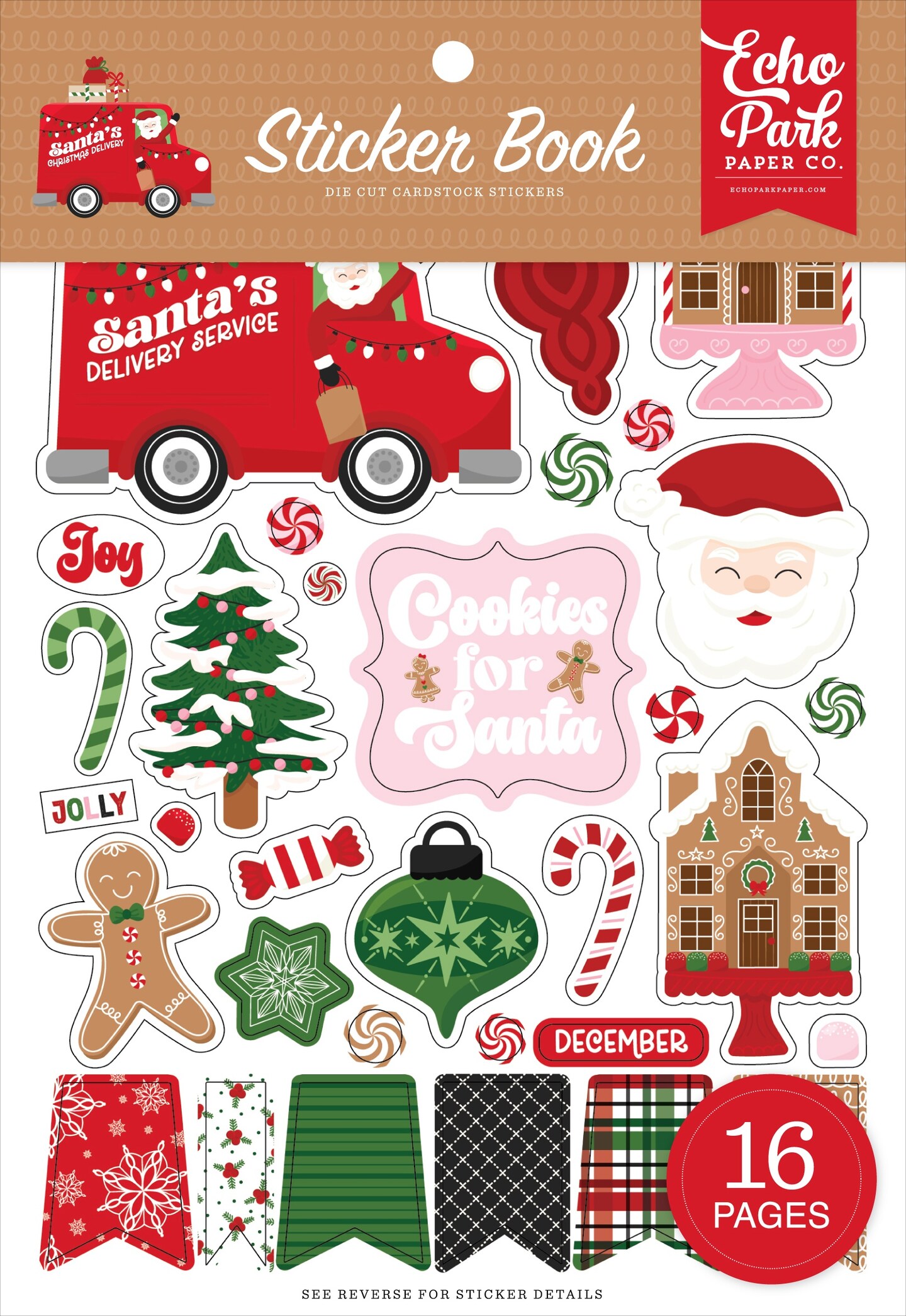 Echo Park Sticker Book-Santa&#x27;s Christmas Delivery
