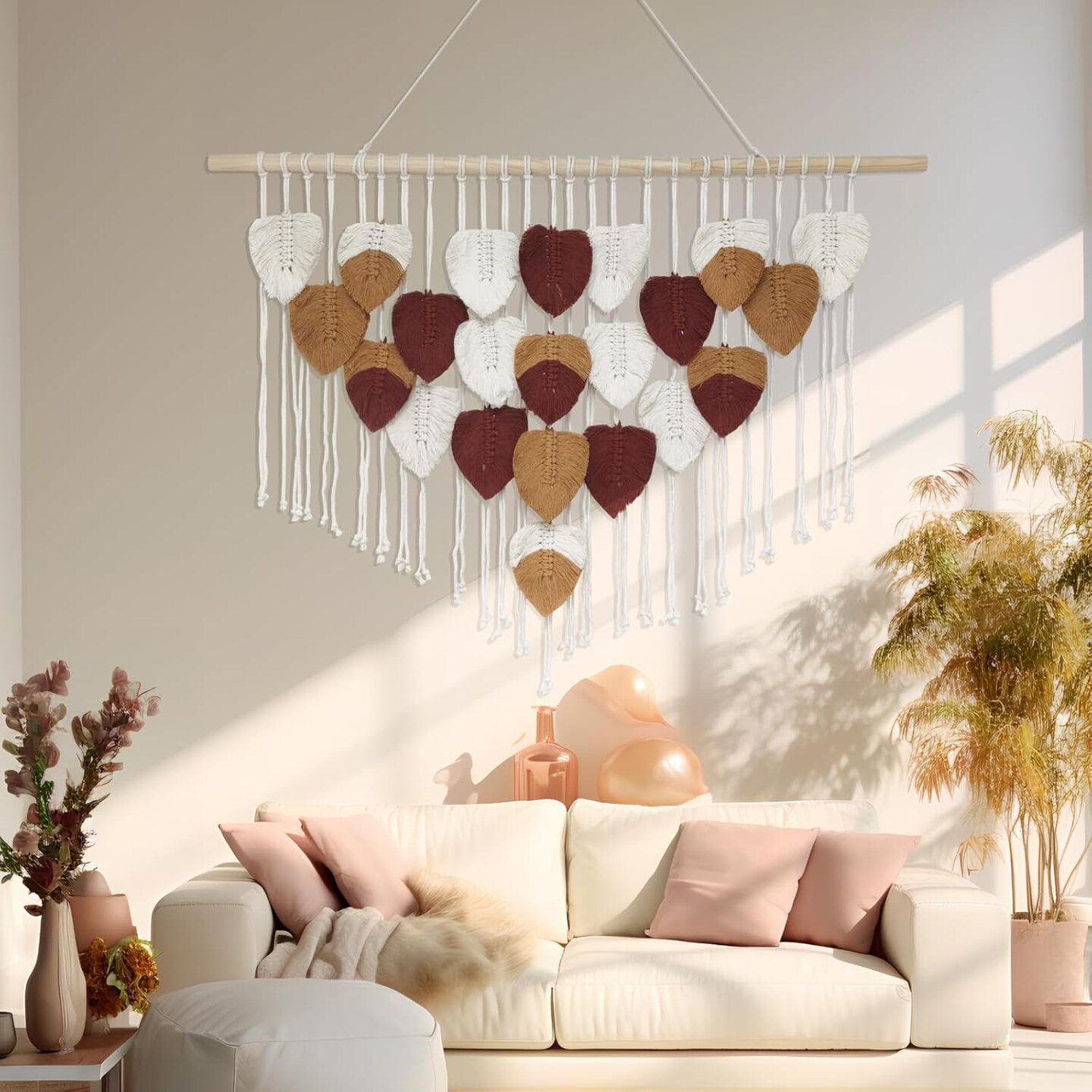 Macrame Wall Hanging, Large Boho Wall Decor, Bohemian Woven Decoration for Bedroom Living Room Gallery Bedroom Corridor
