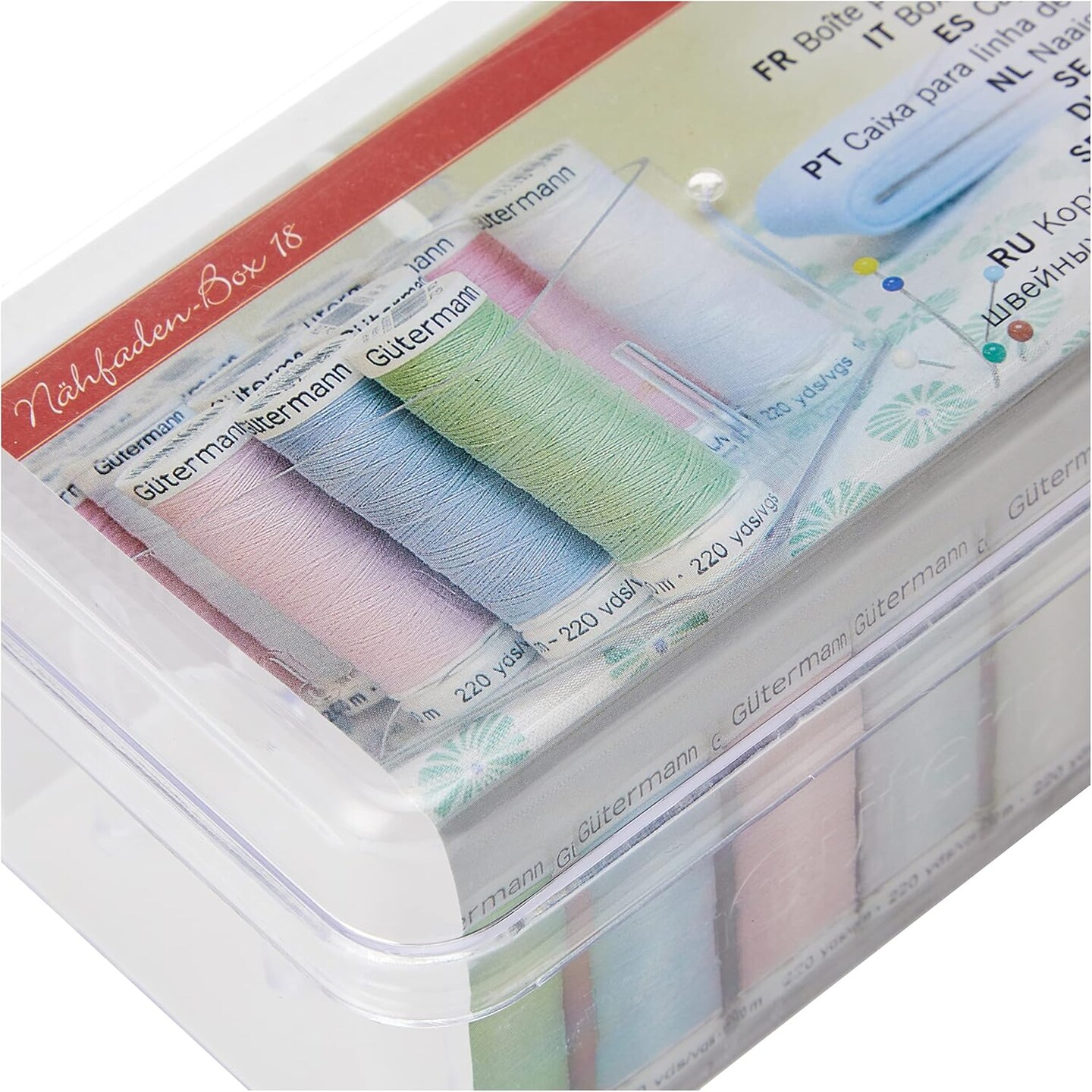 Sewing Thread Box: 18 Spool, 16, Clear