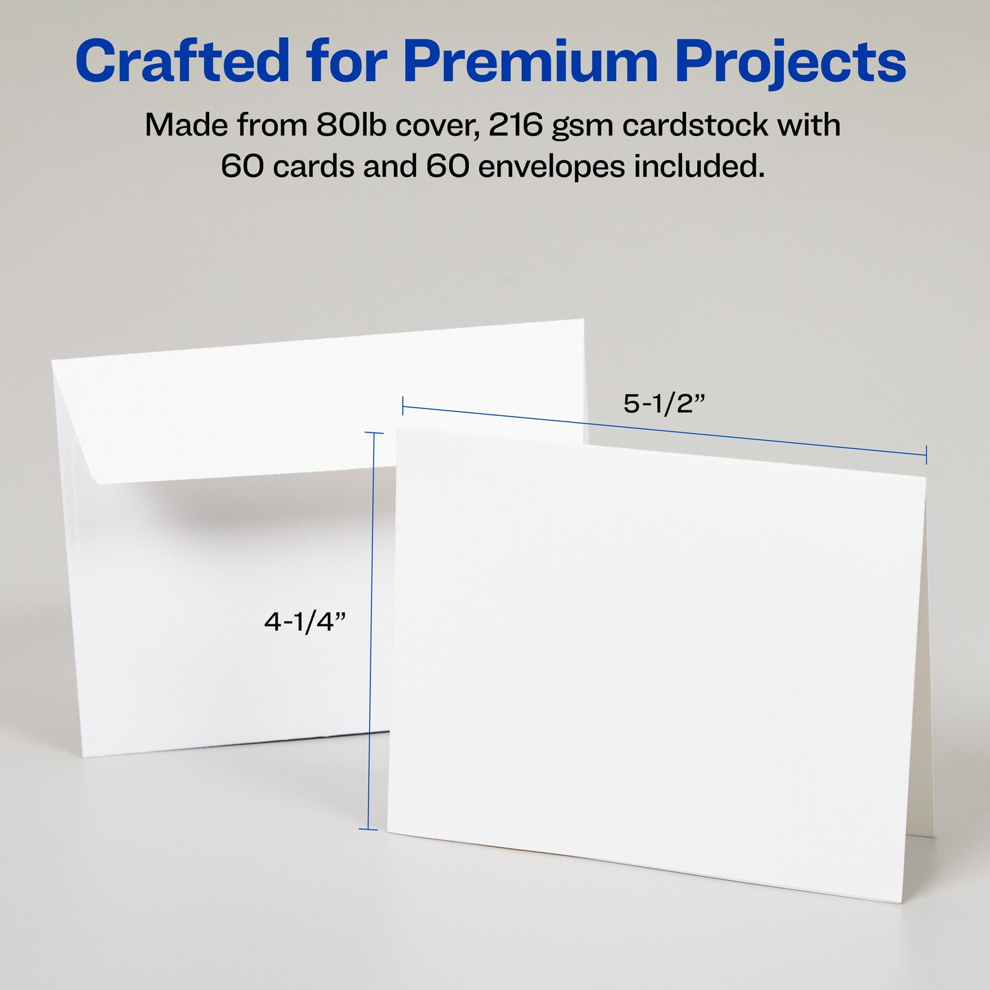 Avery Printable Note Cards with Envelopes, 4.25" x 5.5", Matte White, Inkjet Printer Compatible, 60 Blank Cards Total (8315)