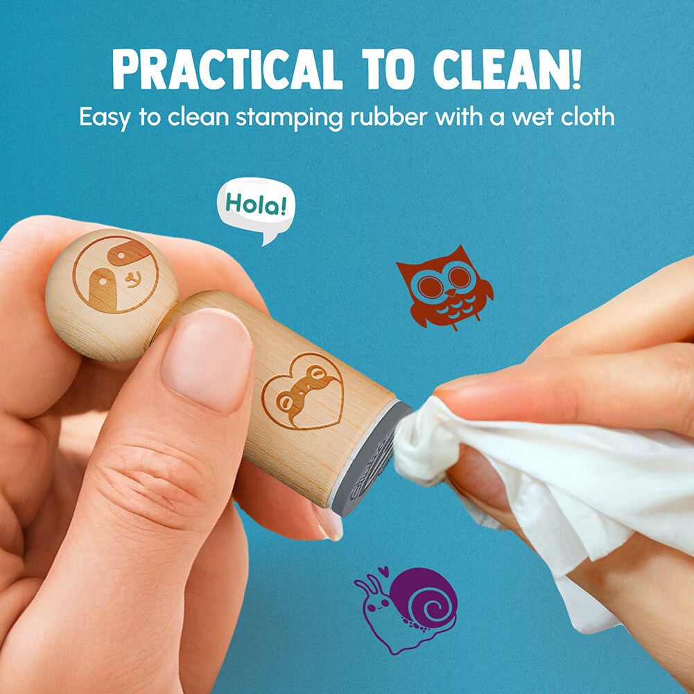 Inspecting Owl Magnifying Glass Clue Detective Rubber Stamp for Stamping Crafting Planners