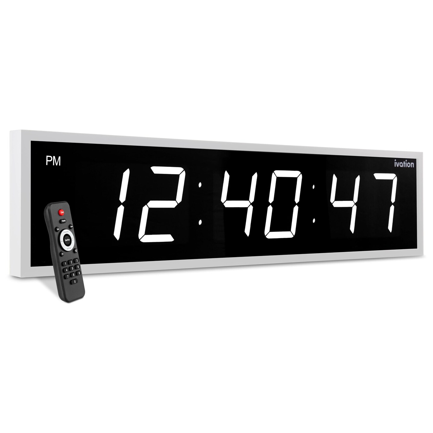Ivation 72 in. Large Digital Wall Clock, LED Digital Clock with Timer and Alarm