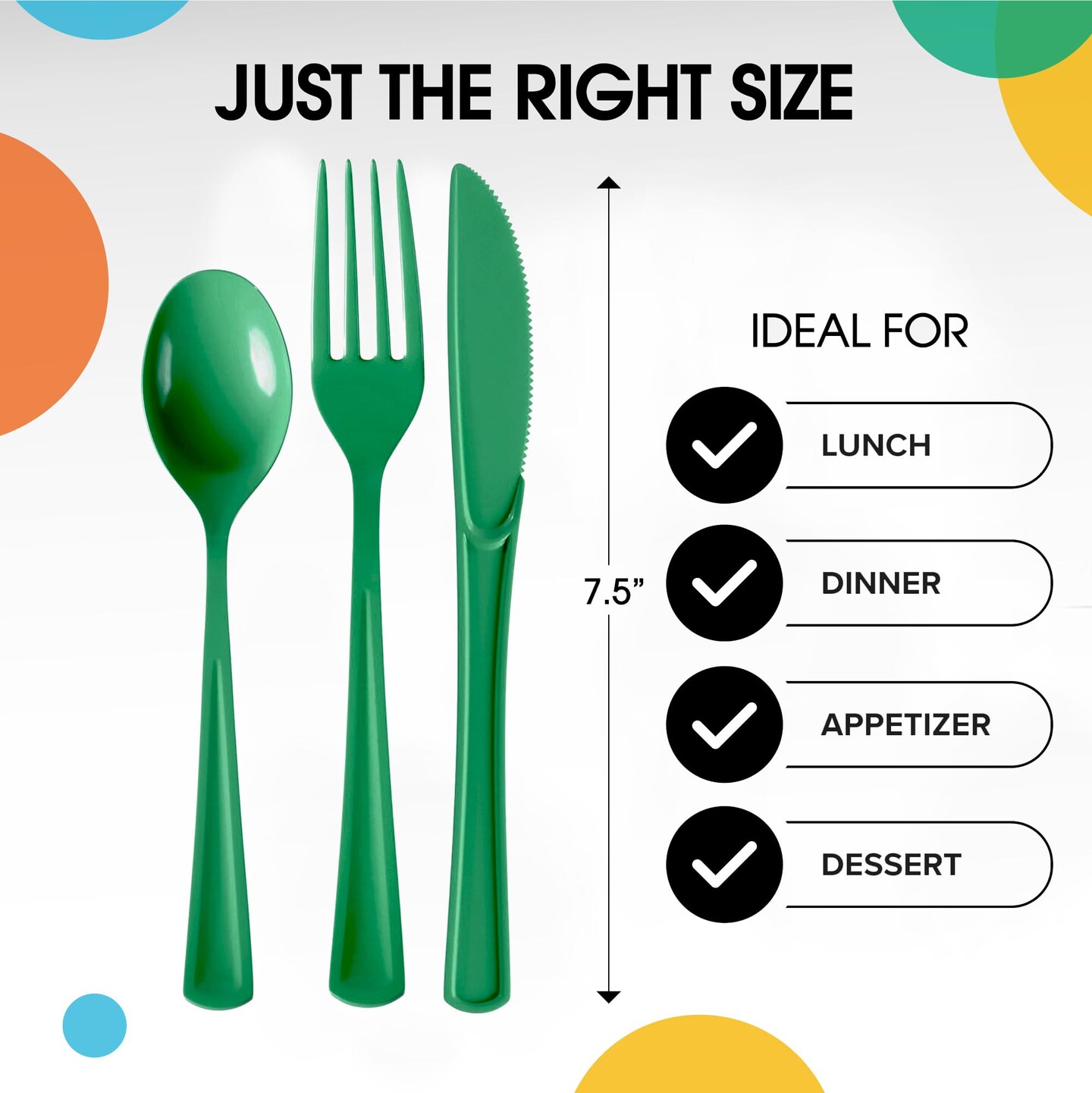 Exquisite Polished Plastic Silverware – 150 Pcs Heavy Duty Cutlery Set – 50 Each of Forks, Knives & Spoons – Disposable Utensil Set for Parties, Events & Catering – Flatware Set by Party Solids