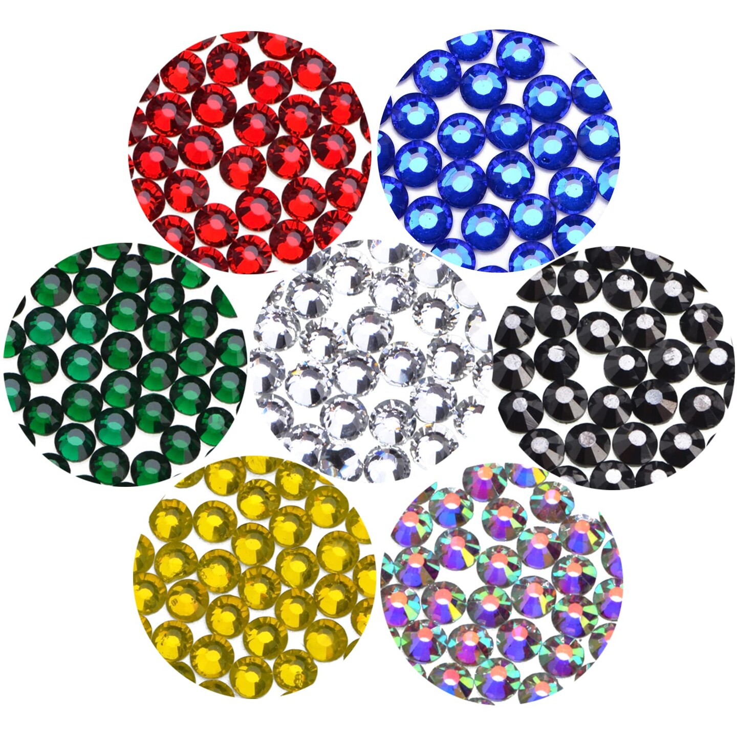 8800pcs+ Flatback Glass Hotfix Iron On Rhinestones Crystal for DIY Making with 1 Tweezer &#x26; 1 Picking Pen for Shoes, Clothes, Face Art, Bags, Manicure (34-Colors, SS 10)