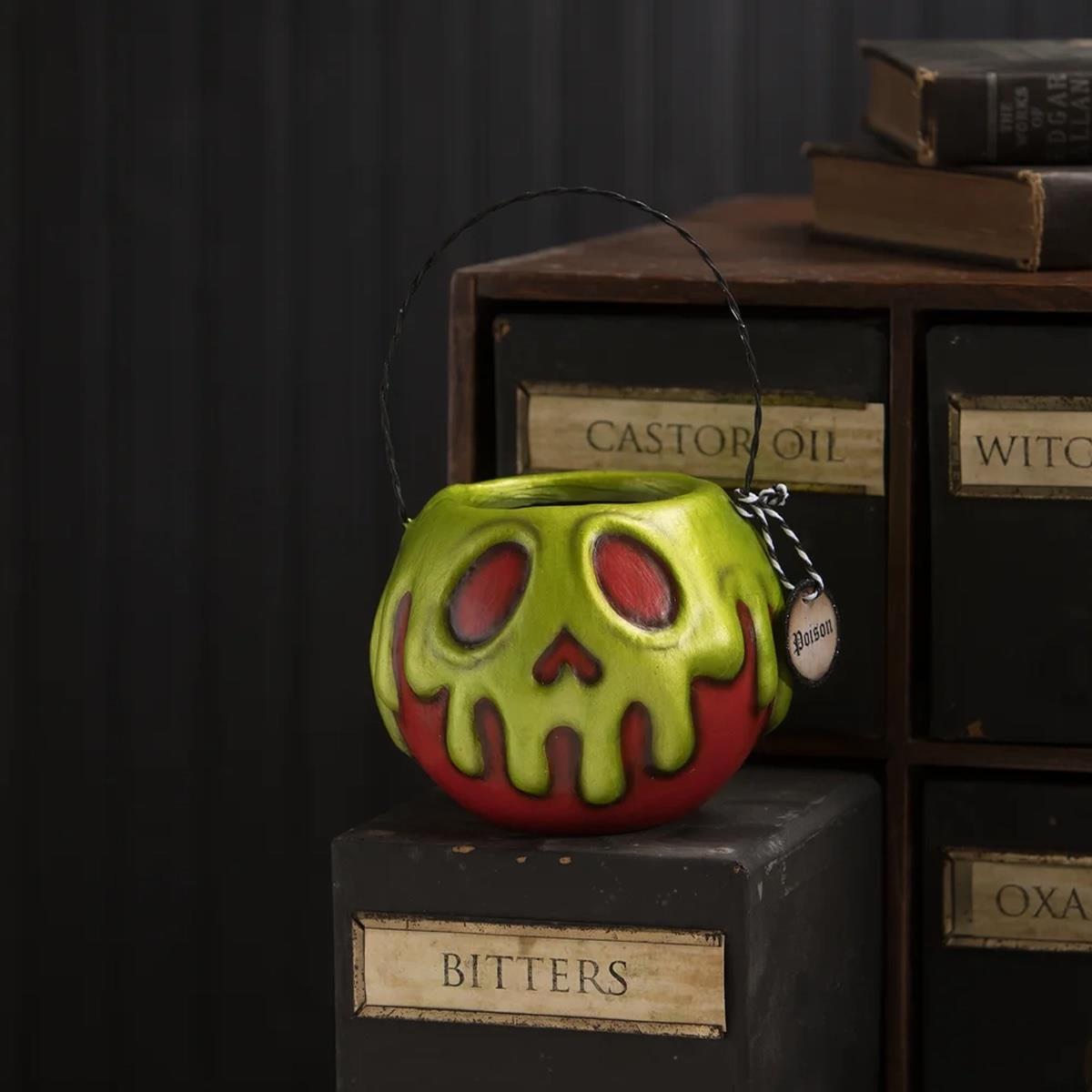 Bethany Lowe by LeeAnn Kress Small Red Apple with Green Poison Bucket Small