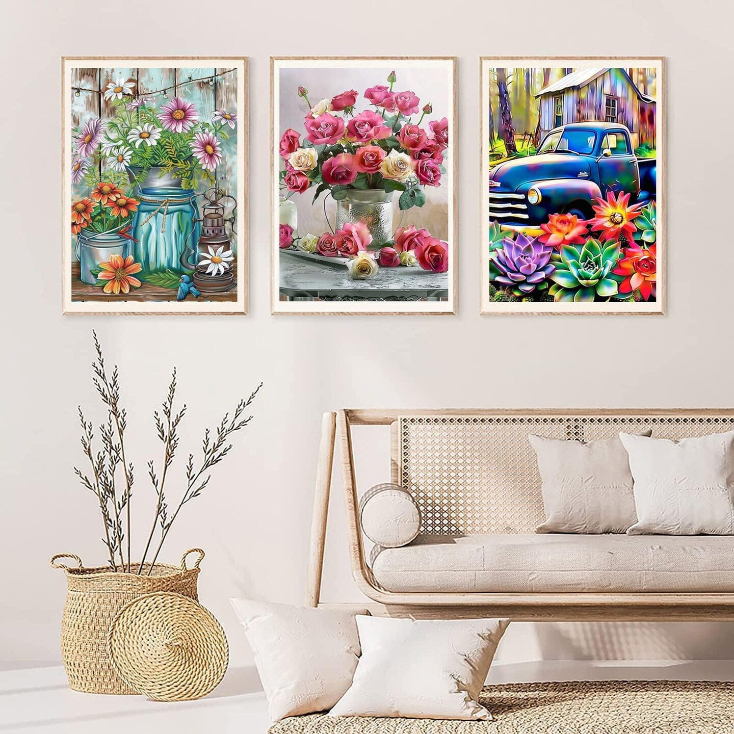 6PCS 5D Diamond Painting Kits – Flowers 11.8x15.7in for Adults & Beginners Home Decor