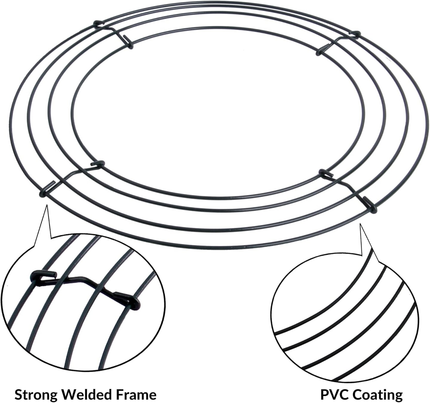 Pack of 2 Wire Wreath Frame (10 Inch) &#x2013; Round Metal Wreath Form for Crafts &#x26; Floral Decorations on Weddings Christmas Home Party Celebrations, Dark Green