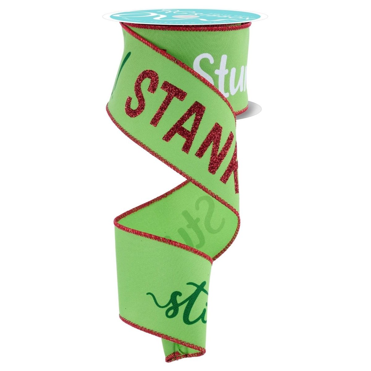 2.5&#x22; Stink Stank Stunk Ribbon: Lime Green (10 Yards)