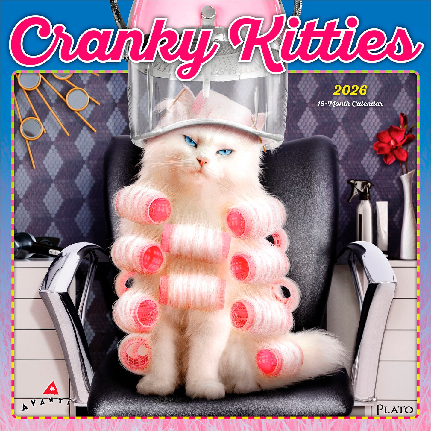 Avanti Cranky Kitties OFFICIAL | 2026 12 x 24 Inch (Hanging) Monthly Square Wall Calendar