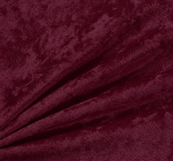 1 Yard Eggplant Crushed Panne Velour Apparel Fabric, 58/60" 100% Polyester