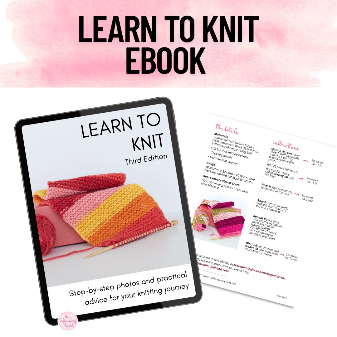 Learn to Knit Scarf Kit with Yarn, Needles & Step-by-Step Video Tutorials (Fresh Figs)