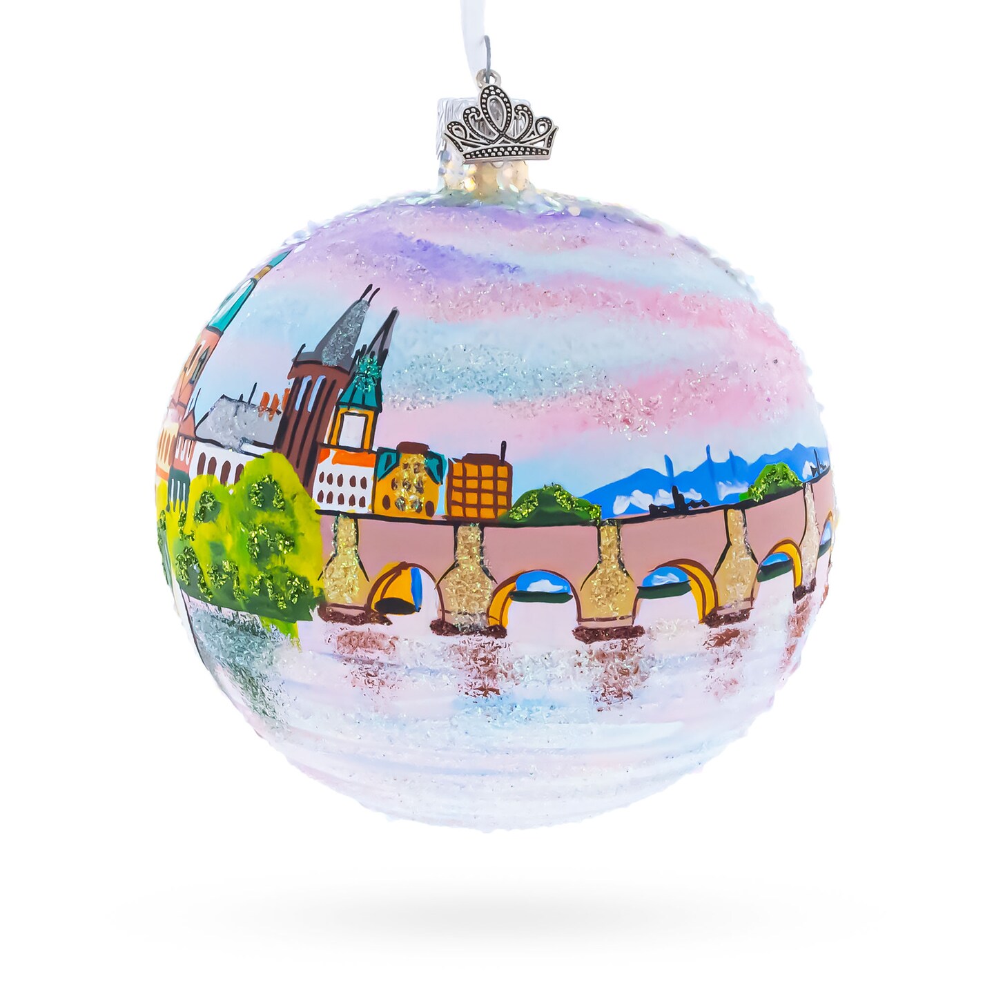 Karluv Most, Prague, Czech Republic Glass Ball Christmas Ornament 4 Inches