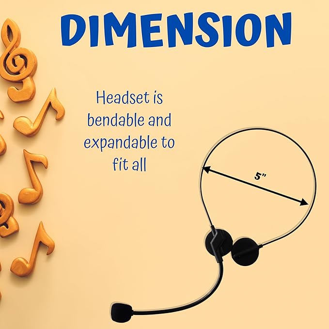 4E's Novelty Rockstar Costume Accessories Headset Prop - Headphone with Fake Mic for Kids, Men & Women, Perfect for Rockstar Costume for Kids Mic Prop