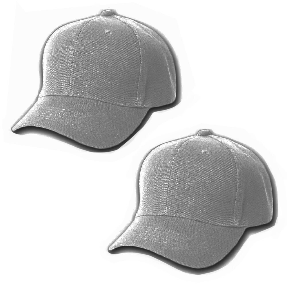 Mechaly Comfortable Solid Adjustable Unisex Baseball Cap Hat - 2 Pack