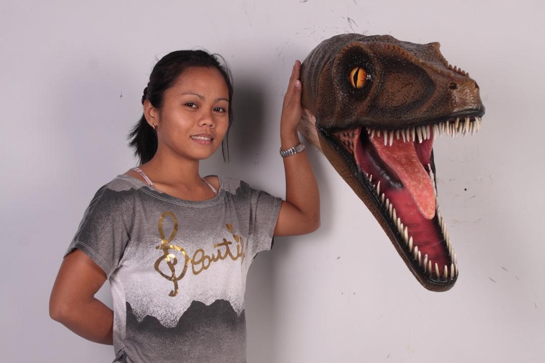 Velociraptor Dinosaur Head Life Size Statue