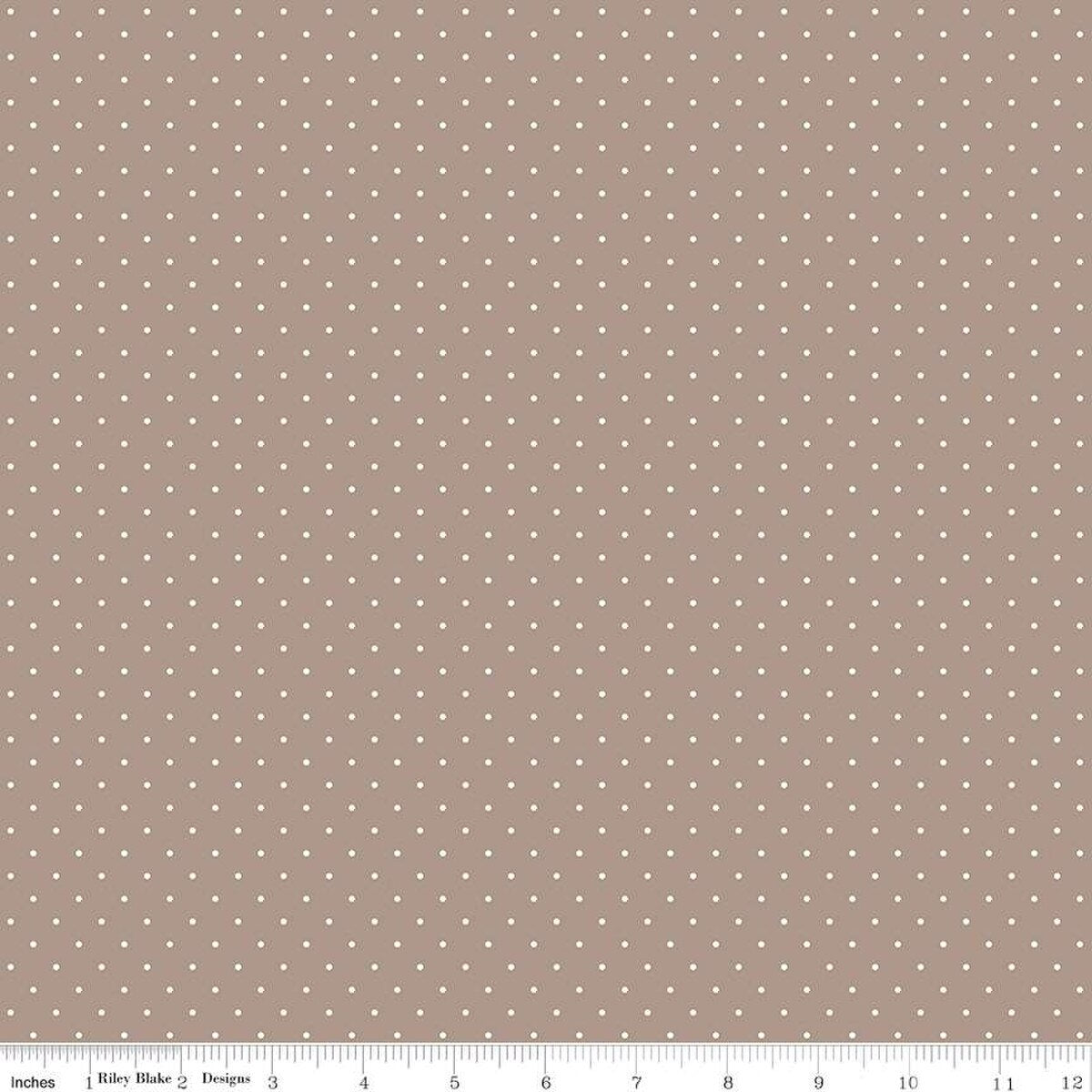 Fabric Riley Blake Taupe Dots Designer Flannel by the Quarter Yard F16028-TAUPE