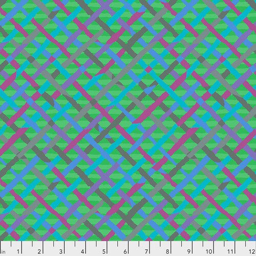 Fabric FreeSpirit Kaffe Collective Green Mad Plaid by the Quarter Yard PWBM037.GREEN