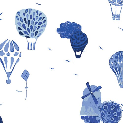 Fabric Art Gallery Fly Away Vroeg in Canvas InBlue by the Quarter Yard C-26634