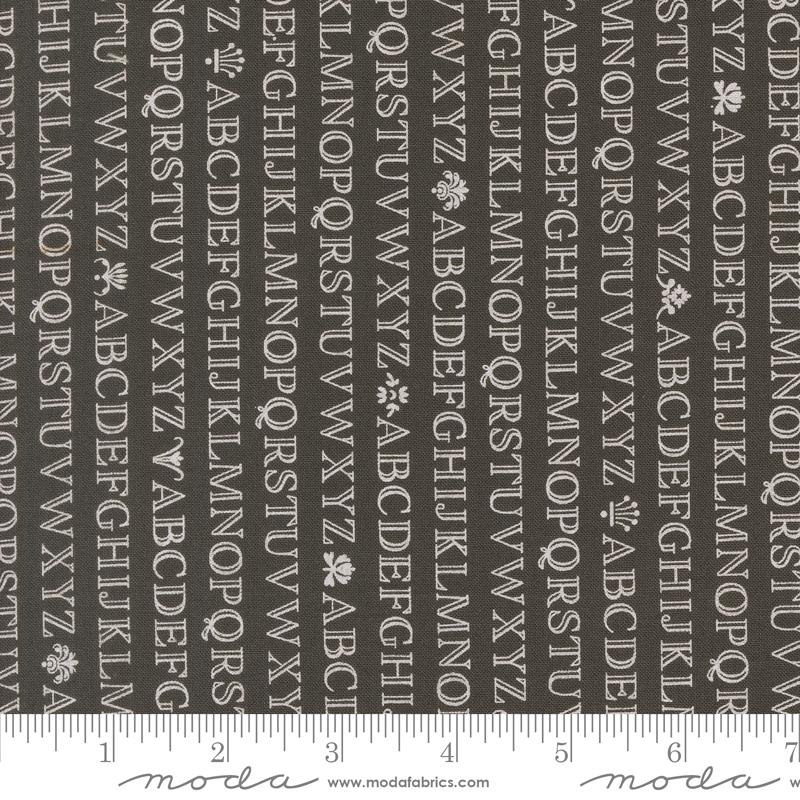 Fabric Moda Midnight Alphabet Agatha Road by the Quarter Yard 35411-15