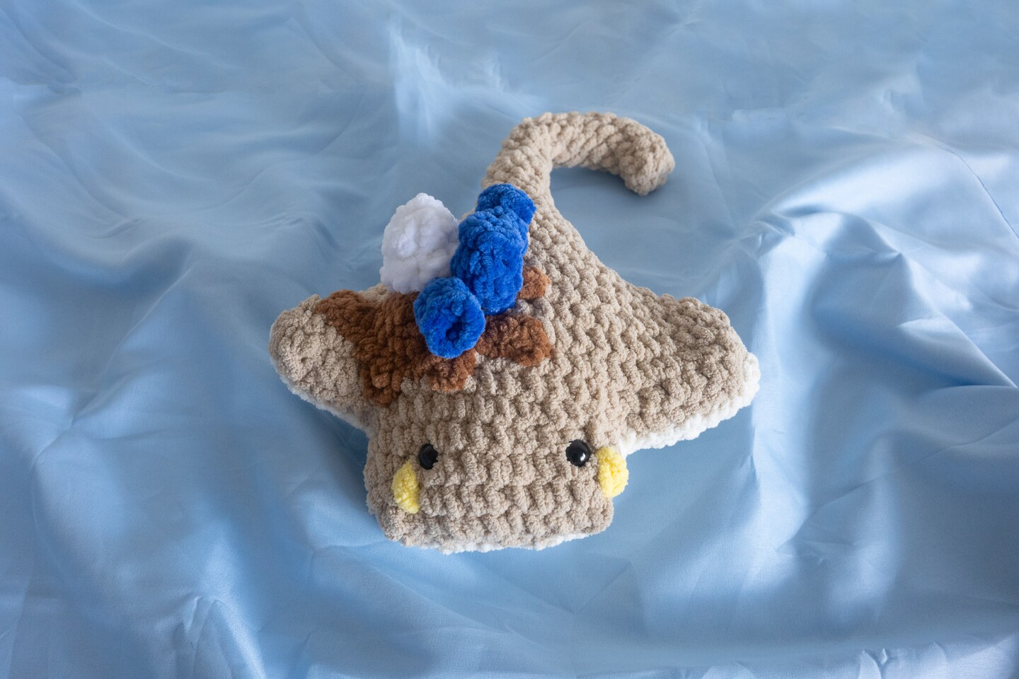 Blueberry Pancake Themed Crochet Stingray | Food Themed Plushie