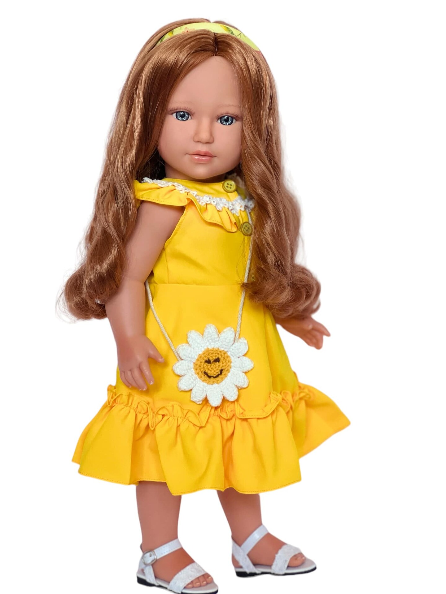 Freya: The Enchanting 18-Inch Doll with Fiery Red Hair and Mesmerizing Blue Eyes