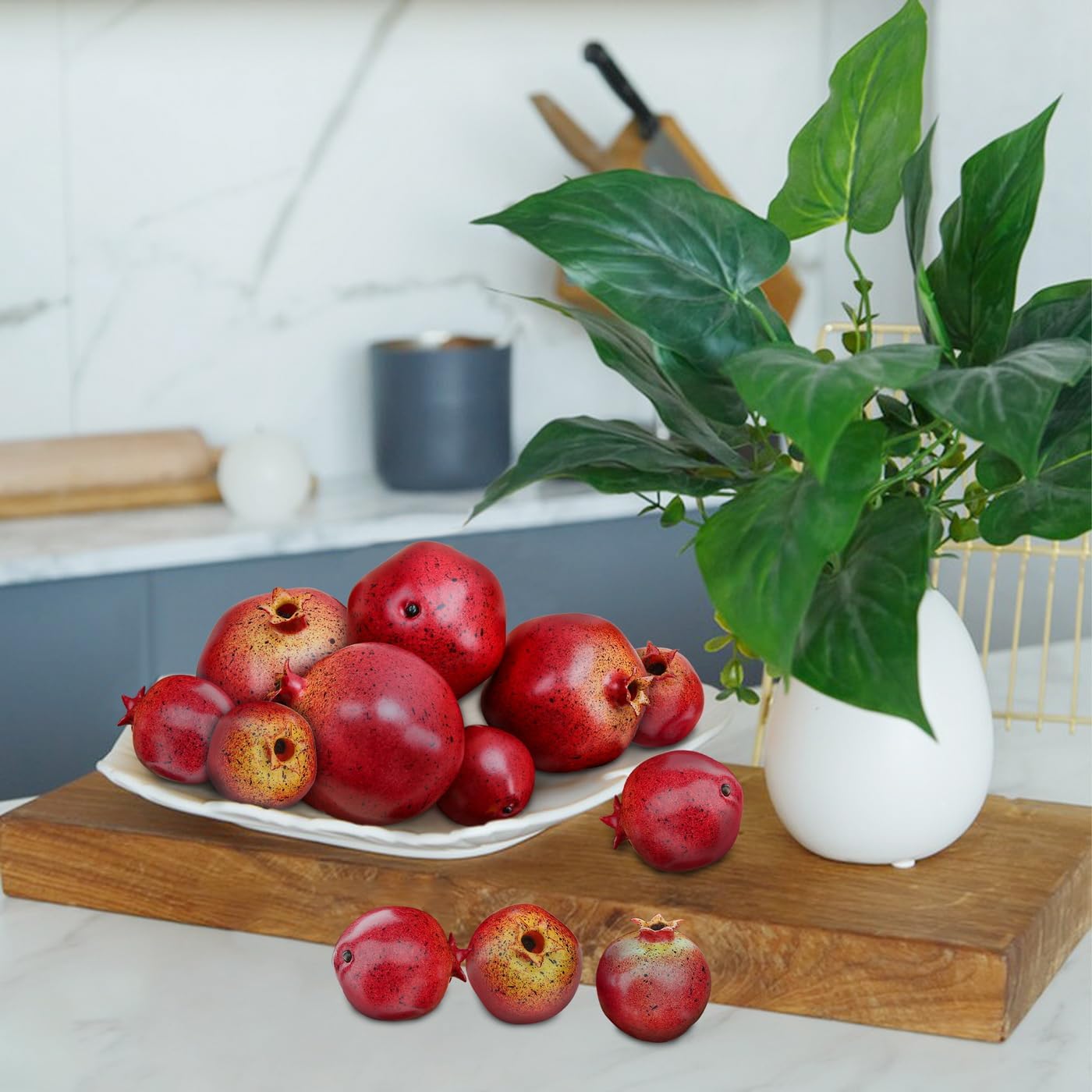 12PCS - Simulation Lifelike Fake Pomegranates Decoration Realistic
