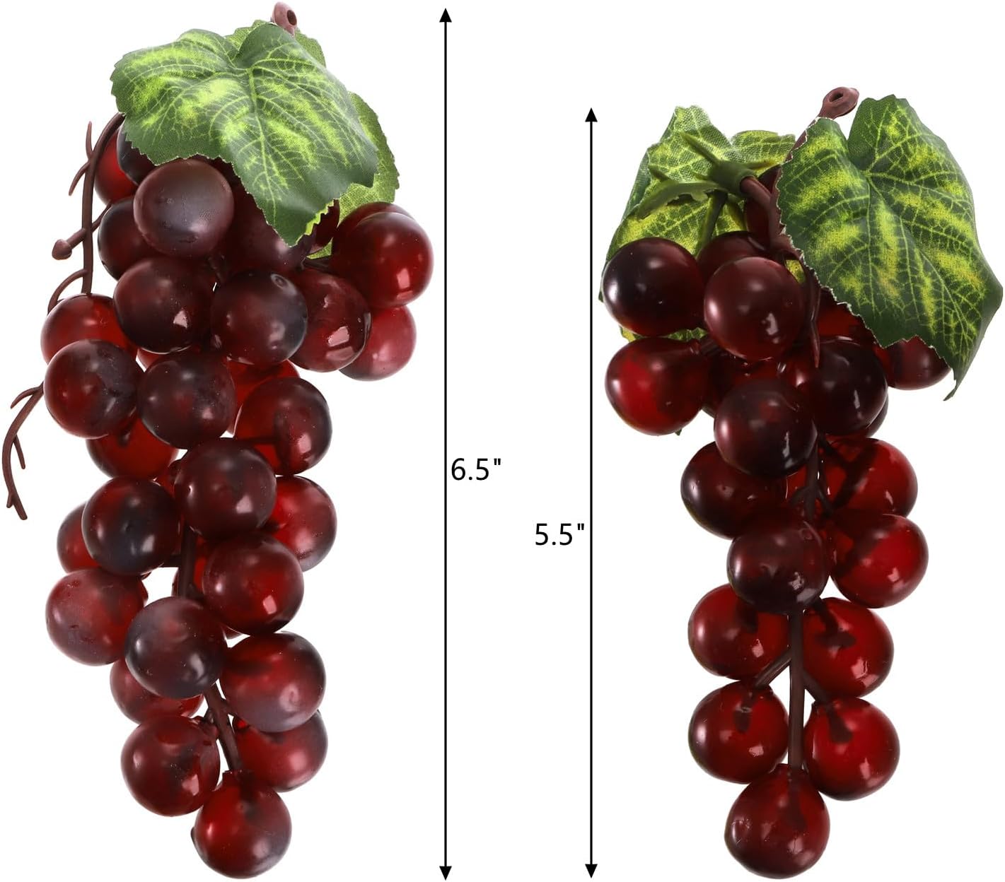 12 Bunches Artificial Grapes, Simulation Lifelike Grape Clusters, 6 Colors, 2 Size