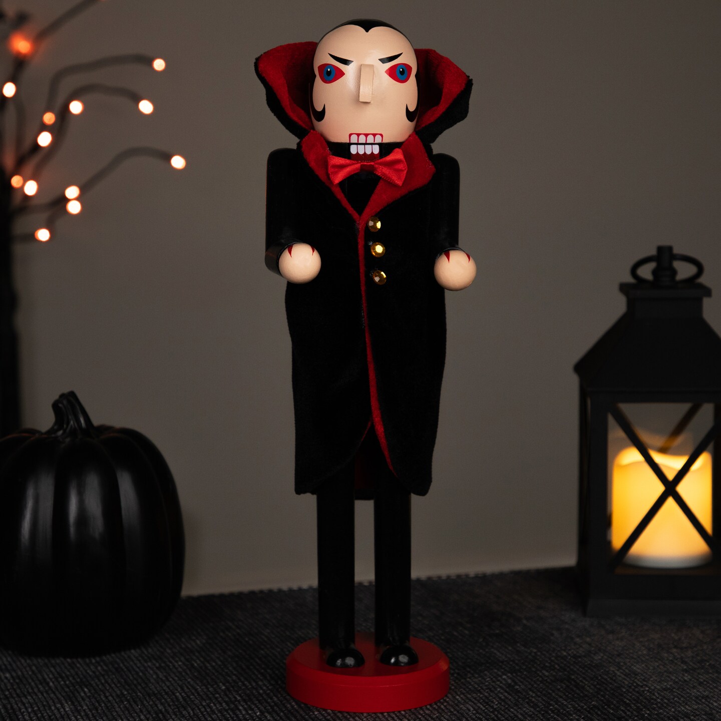 Northlight Vampire Wooden Halloween Nutcracker - 14&#x22; - Black and Red