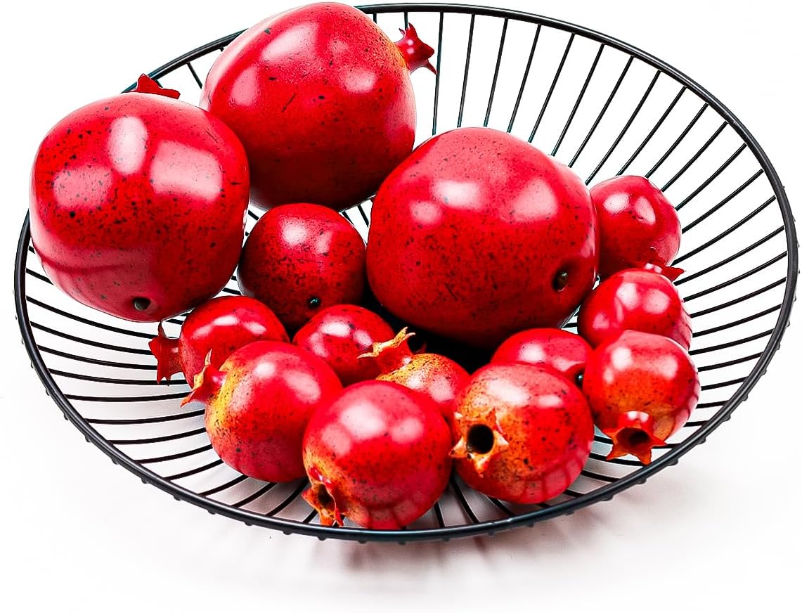 15Pcs Artificial Pomegranates Fake Fruits Foam Plastic Pomegranates