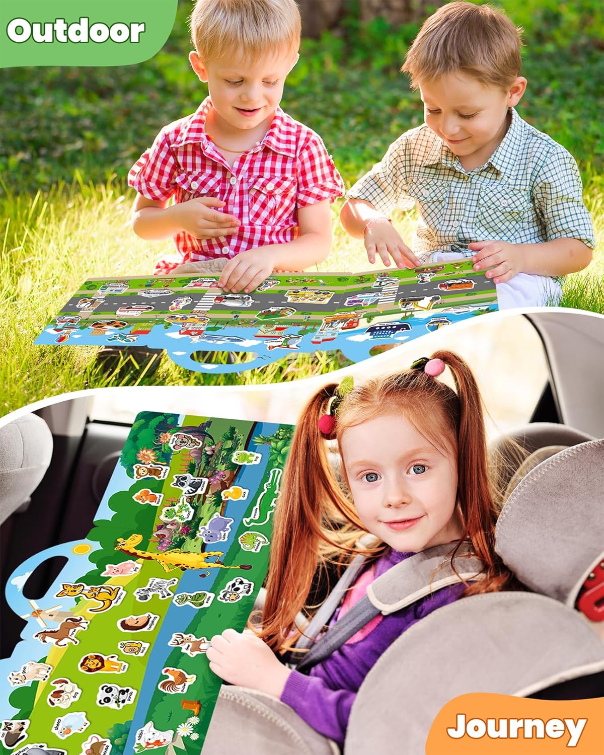 Reusable Sticker Book for Toddlers 2-4 Years, Stickers for Kids