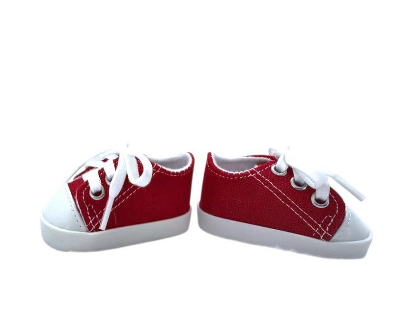 18 Inch Doll Shoes- Red Canvas Sneakers Fits 18 Inch Kennedy and Friends Dolls and Other 18 Inch Dolls
