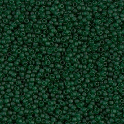 Miyuki 15/0 Round Seed Bead, 15-0156F, Matte Transparent Dark Emerald, 8 grams